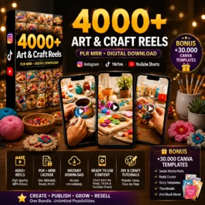The Ultimate 4,000+ DIY Art & Craft Reels Bundle (PLR & MRR) | Viral Faceless Content Ready to Post & Resell!