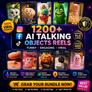 The Ultimate 1,200+ AI Talking Object Viral Reels Bundle (Canva Editable + PLR/MRR) + Free AI Cat Bonus!