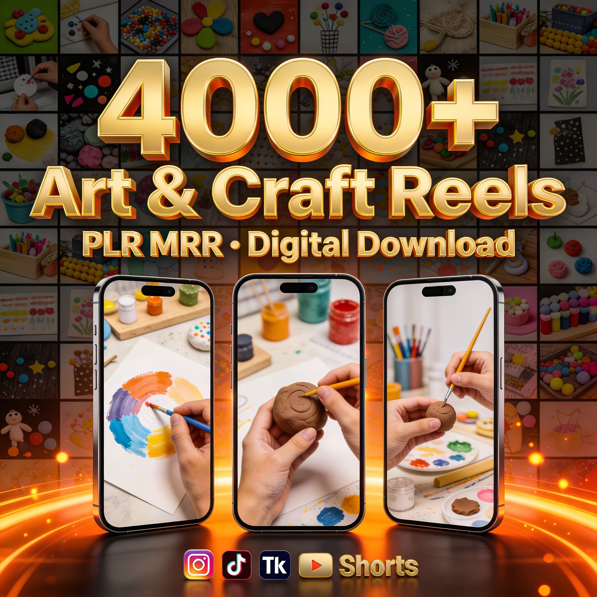 The Ultimate 4,000+ DIY Art & Craft Reels Bundle (PLR & MRR) | Viral Faceless Content Ready to Post & Resell! - Image 2