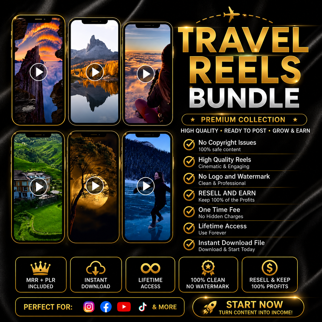 600+ Premium Faceless Travel Reels Bundle | Viral Videos for IG & TikTok (MRR/PLR) - Image 5