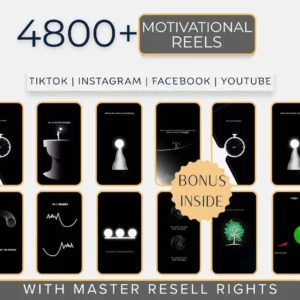 4800+ Minimalist Motivational Reels Bundle | Media Growth Pack (MRR/PLR)