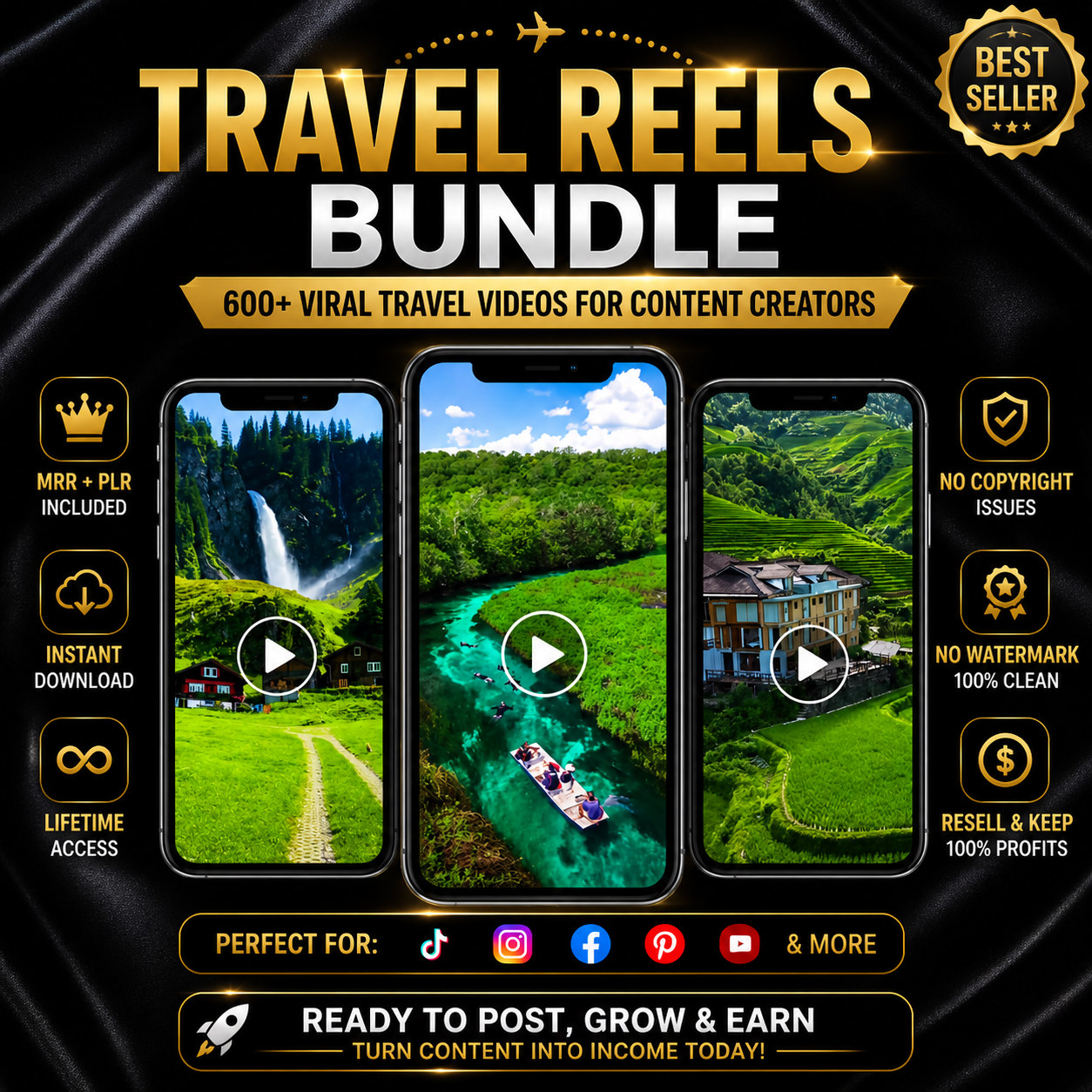 600+ Premium Faceless Travel Reels Bundle | Viral Videos for IG & TikTok (MRR/PLR) - Image 2