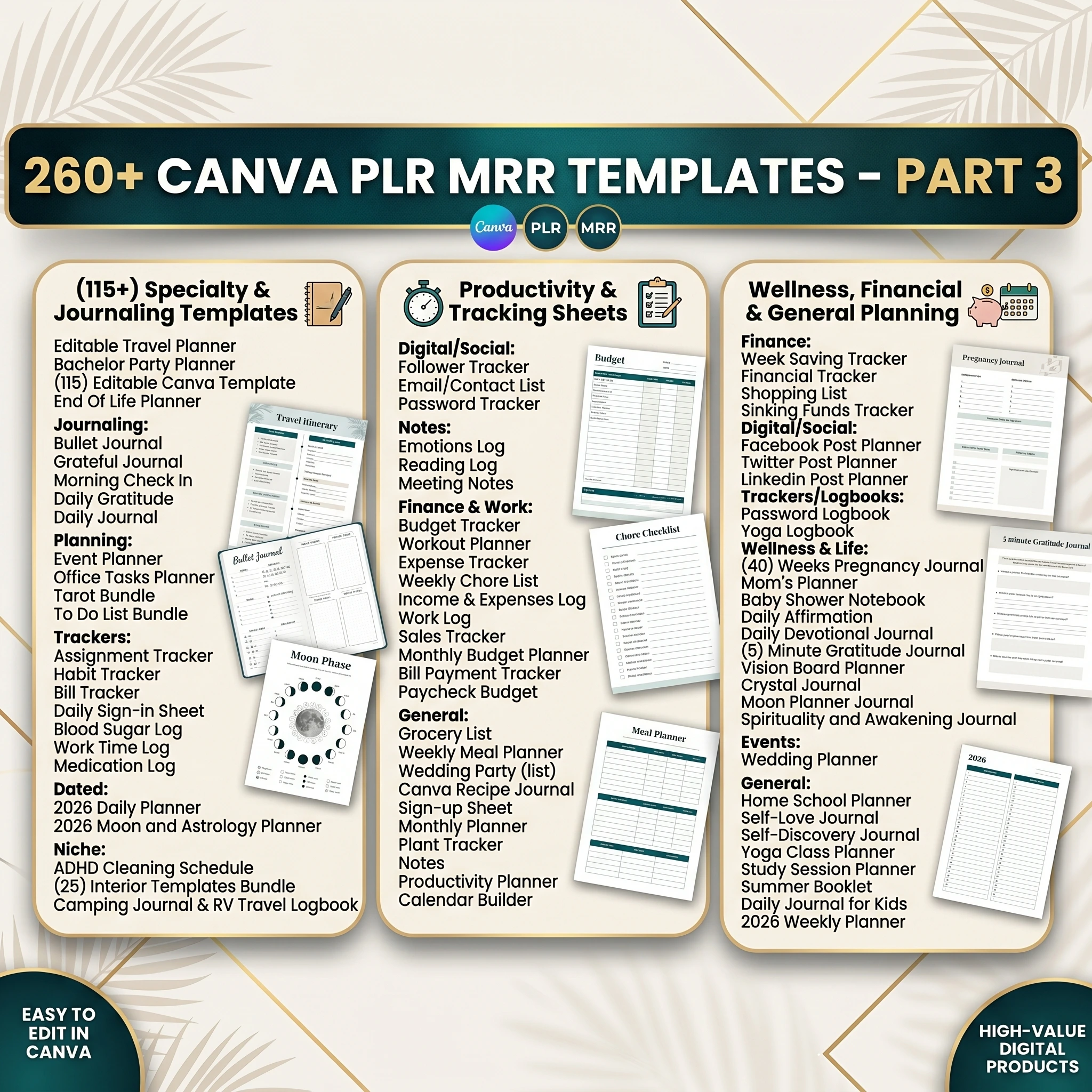 The Ultimate 15,000+ Canva Templates Mega Bundle | 2026-2032 Updated | PLR & MRR Resell Rights | Done-For-You Planners & Journals - Image 8
