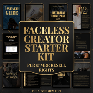 The Ultimate Faceless Creator Starter Kit | PLR & MRR Digital Products Bundle | Done-For-You Canva Templates for Passive Income